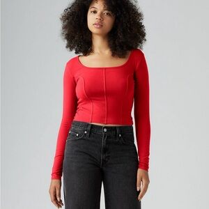 Levi’s mars corset red  long sleeve sz L nwt